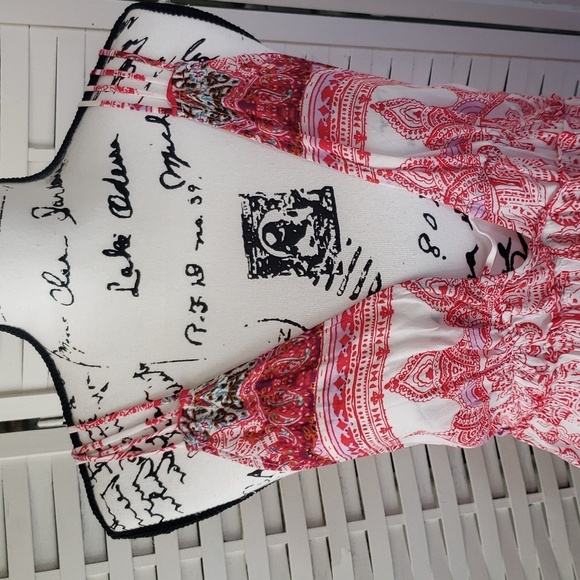Free People Red and white intimately louche dress M - Picture 2 of 7